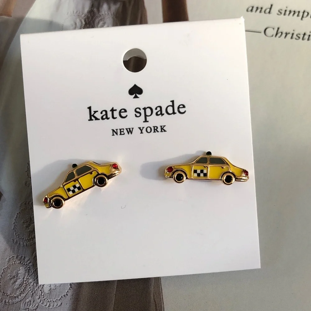 kate spade Yellow Taxi Cab Enamel Stud Earrings